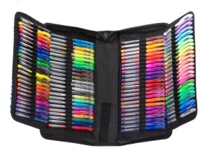 Set 242 piese, Pixuri cu gel multicolor + Rezerve + Carte de colorat + Penar - Img 3