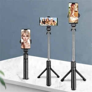 Set 3in1, Selfie Stick cu Lampa LED si Trepied, conectare Bluetooth, alimentare USB - Img 2