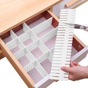 Set 5 separatoare de sertare, modulare, din plastic pentru cosmetice, sosete sau lenjerie intima - Img 1