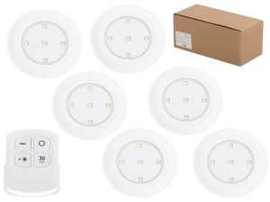 Set 6 Lampi LED Wireless, autoadezive, cu telecomanda, pentru iluminat scari sau mobilier - Img 5