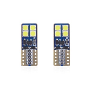 Set becuri auto cu LED CANBUS compatibil T10e W5W 8 SMD Alb 12/24V, destinat competitiilor auto sau off-road - Img 1