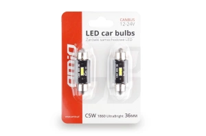 Set becuri auto cu LED CANBUS sofit compatibil C5W 1 SMD 36mm Alb 12/24V, destinat competitiilor auto sau off-road - Img 2