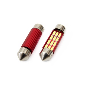 Set becuri auto cu LED CANBUS sofit compatibil C5W 12 SMD 36mm Alb 12/24V, destinat competitiilor auto sau off-road - Img 1