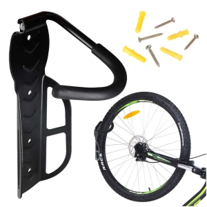 Suport pentru bicicleta cu prindere pe perete, rabatabil, metalic, culoare Neagra