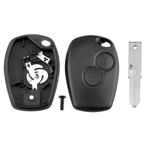  Carcasa Telecomanda Auto cu 2 butoane si lamela inclusa, compatibila Dacia Logan, Sandero, Duster - Img 3