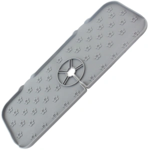 Covoras din silicon anti-picurator pentru lavoare, dimensiune 36,5 x 14 cm, culoare Gri - Img 5