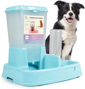 Distribuitor de alimente si apa pentru animale, 2in1, culoare Albastru - Img 2