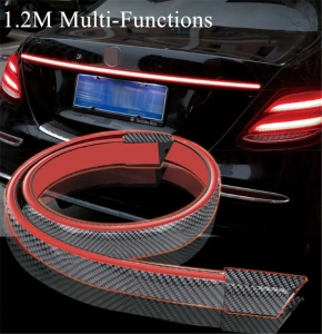 Eleron auto cu lampa stop frana suplimentara pentru autoturisme, 12V, 120cm, Carbon - Img 6