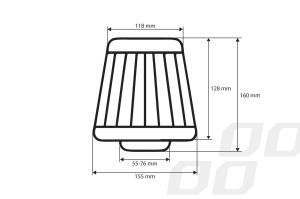 Filtru de aer conic rosu + chrome cu 3 adaptoare - Img 4
