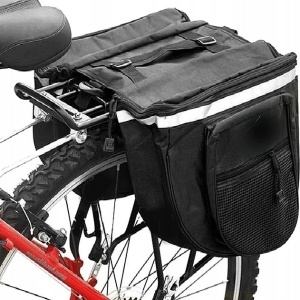 Geanta de transport negra pentru bicicleta cu 4 compartimente AVX-RW1 - Img 1