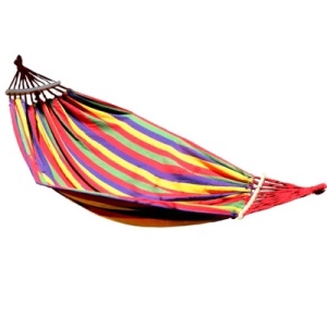 Hamac Multicolor Simplu (1 persoana), 190 x 80 cm, cu bara de 40 cm - ROSU - Img 3