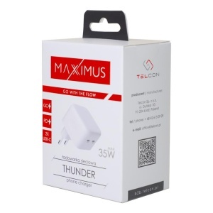 Încărcător priza MX THUNDER PD 35W, 2 x USB-C, alb - Img 3