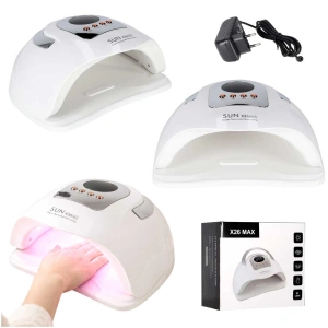 Lampa UV pentru unghii, model "SUN X26 MAX", pentru manichiura, unghii hibride și unghii cu gel, 81 de LED-uri. 380 W, culoare Alba, pentru uz personal sau profesional - Img 3