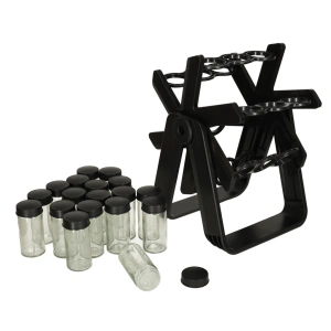 Organizator de condimente cu 18 containere cu suport rotativ pentru bucatarie, culoare neagra - Img 3