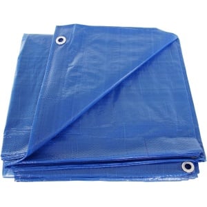 Prelata Impermeabila cu ochiuri metalice de prindere, dimensiune 4,0m x 6,0m, densitate 80g/m2, culoare albastra - Img 5