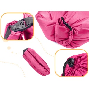 Saltea Autogonflabila "Lazy Bag" tip sezlong, 230 x 70cm, culoare Roz, pentru camping, plaja sau piscina - Img 2