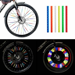 Set 12 ornamente din material reflectorizant pentru spite bicicleta, culoare verde - Img 4