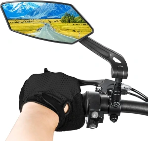 Set 2 Oglinzi retrovizoare pentru bicicleta, reglabile 360 grade, culoare Neagra - Img 2