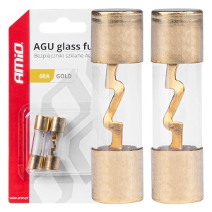 Set 2 sigurante din sticla tip AGU, contacte aurite, 60A - Img 1