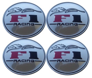 Set 4 buc. ornament central janta, model "F1 Chrome", diametru 5cm - Img 2