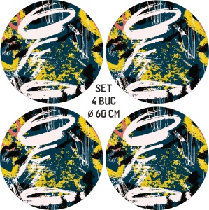 Set 4 Folii Imprimate Outdoor cu EcoSolvent, autoadezive, pentru decorarea jantelor auto, dimetru 60 cm, model FJT-16 - Img 4