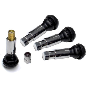 Set 4 Valve Metalice Cromate cu capac hexagonal - Img 2