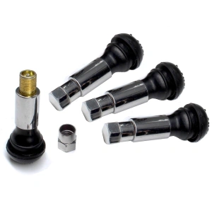 Set 4 Valve Metalice Cromate cu capac hexagonal - Img 2