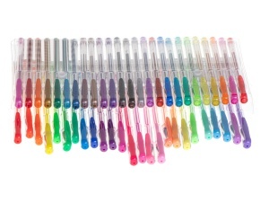 Set 50 piese, Pixuri cu gel multicolor cu sclipici (glitter) - Img 2
