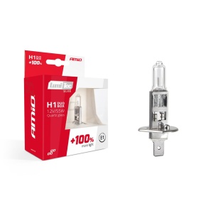 Set becuri cu halogen H1 12V 55W LumiTec SILVER + 100% DUO BOX - Img 1