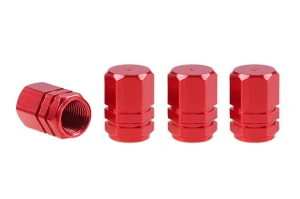 Set capacele auto pentru ventil hexagon rosu 4 buc - Img 2