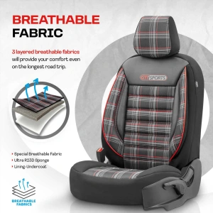 Set huse scaun auto PREMIUM, Universale, nefractionate, OTOM GTI SPORT 801 - Img 4
