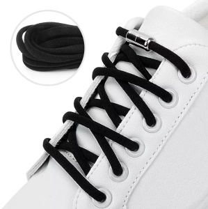 Sireturi elastice SMART pentru incaltaminte cu clema metalica, culoare neagra - Img 2