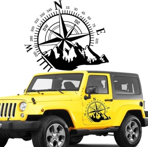 Sticker autoadeziv pentru vehicule Off Road, model "Kompass", dimensiune 44 x 55 cm, culoare Neagra - Img 2
