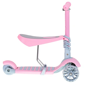 Tricicleta + Trotineta + Skateboard (3in1) roti iluminate LED - ROZ - Img 2