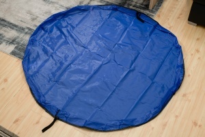 Covoras de joaca & Sac pentru jucarii, 2in1, culoare Albastra, diametru 150cm - Img 4