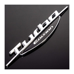 Emblema auto TURBO EDITION (reliefata 3D) - cu banda adeziva - Img 2