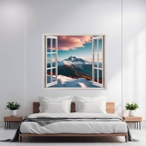 Folie imprimata color pentru decor perete locuinta, dimensiune 125 x 110cm, model: VIEW TO HAVEN 36