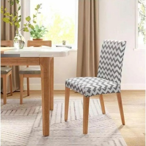 Husa universala pentru scaune clasice, model WAVE, culoare GRI + ALB - Img 1