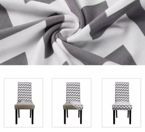 Husa universala pentru scaune clasice, model WAVE, culoare GRI + ALB - Img 3