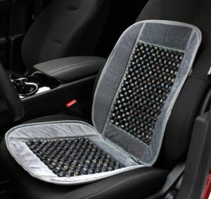 Huse auto cu bile de masaj din lemn si margine de plus gri CSM-01-Grey - Img 2