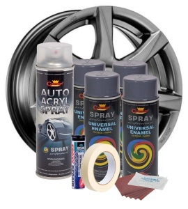 Kit complet reparatie si vopsire jante culoare Gri Inchis, V4 - Img 2