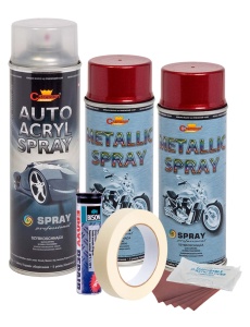Kit complet reparatie si vopsire jante culoare Rosu Burgundy Metalizat, V2 - Img 3