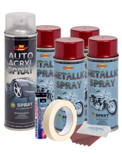 Kit complet reparatie si vopsire jante culoare Rosu Burgundy Metalizat, V4 - Img 3