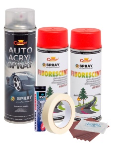 Kit complet reparatie si vopsire jante culoare Rosu Fluorescent, V2 - Img 3