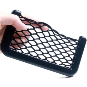 Organizator de tip buzunar din plasa elastica cu rama plastic, dimensiune 19,5 x 7,8 cm, culoare neagra - Img 6