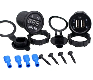Panou electric suplimentar impermeabil pentru vehicule Off Road, ATV, SSV, tensiune 12-24V, 2 x USB si Voltmetru - Img 5