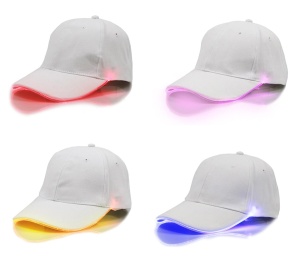 Sapca de tip baseball, cu cozoroc iluminat RGB, culoare Alba, marime universala, reglabila - Img 4