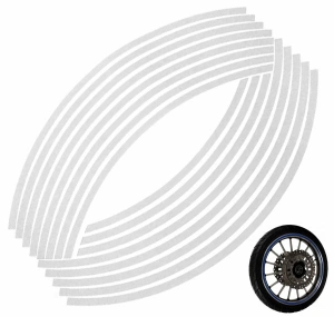 Set 16 ornamente Reflectorizante pentru jante auto, moto, culoare Argintiu - Img 2