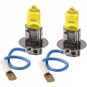 Set 2 becuri H3 pentru proiectoare de ceata, culoare galbena, 12V, 55W - Img 2