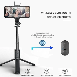Set 3in1, Selfie Stick cu Lampa LED si Trepied, conectare Bluetooth, alimentare USB - Img 6